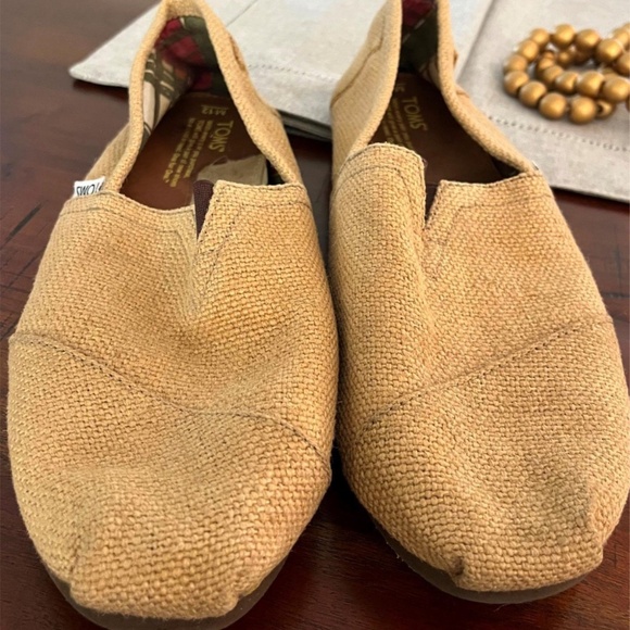 TOMS Men's Classic Tan Burlap Canvas Alpargata Slip-On Espadrilles Shoes SIZE 12 - Picture 1 of 3